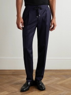 De Petrillo - Straight-Leg Wool-Blend Drawstring Trousers - Blue