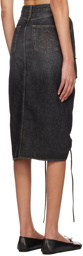 AVAVAV SSENSE Exclusive Black Denim Midi Skirt