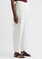 Eileen Fisher Tapered Silk-georgette Trousers Cream
