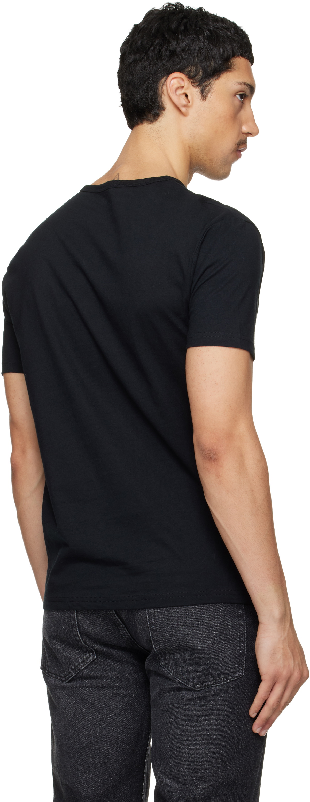 Paul Smith Three-Pack Black Organic Cotton Logo Lounge T-shirts