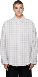 Off-White Gray Check Flannel Padded Overshirt Jacket