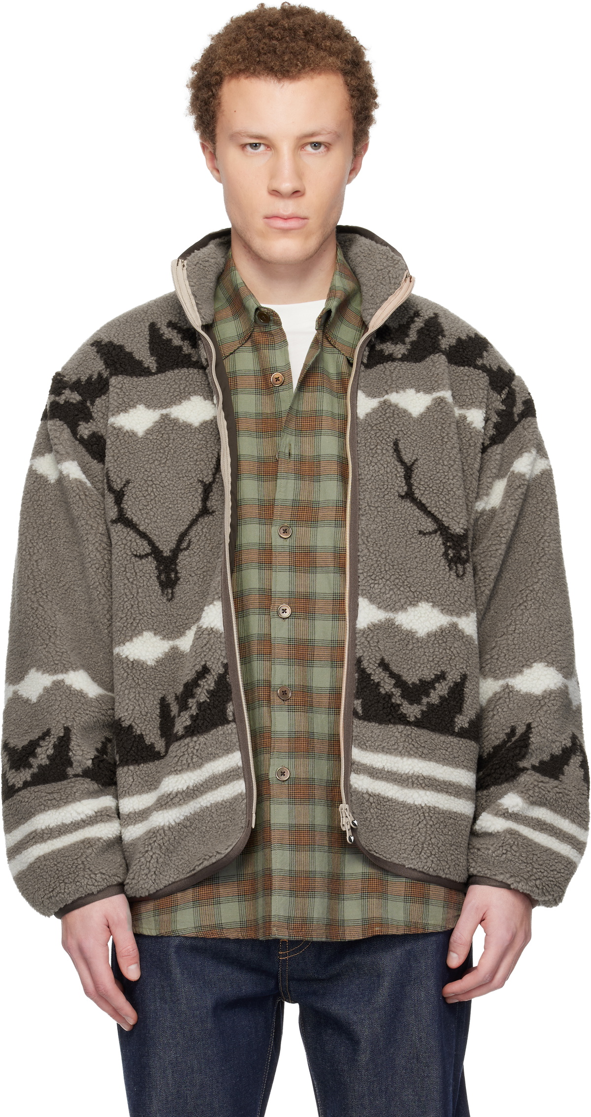 South2 West8 Taupe Piping Jacket