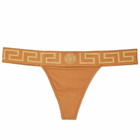 Versace Women's Organic Cotton Thong in Caramel