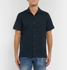 PS by Paul Smith - Printed Cotton-Seersucker Shirt - Men - Navy