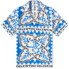 Valentino Men's Mini Bandana Vacation Shirt in Blue