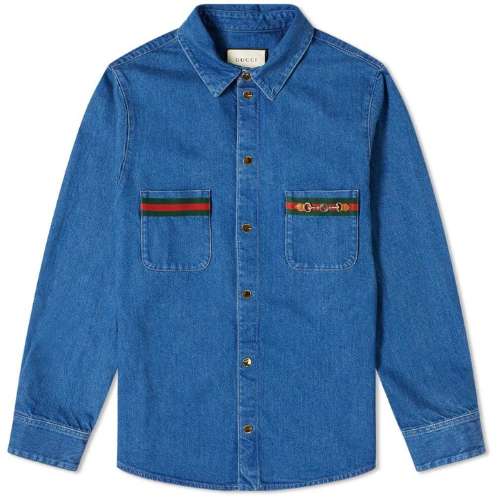 Photo: Gucci Horse Bit Denim Overshirt