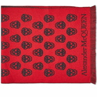 Alexander McQueen Men's Skulls Reversible Scarf in Lacquer/Blue