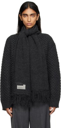 MM6 Maison Margiela Gray Scarf Knit Sweater