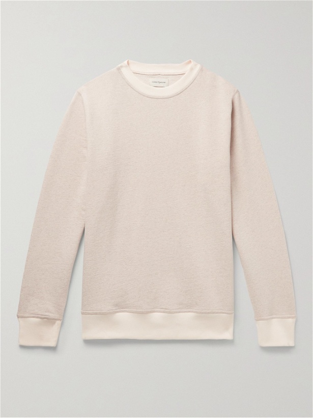 Photo: OLIVER SPENCER - Robin Mélange Loopback Cotton and Linen-Blend Jersey Sweatshirt - Neutrals