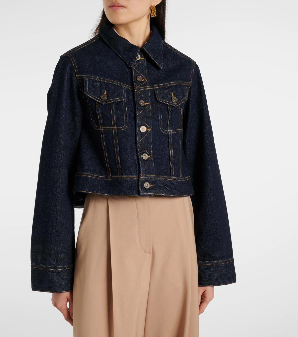 Victoria Beckham Cropped denim jacket