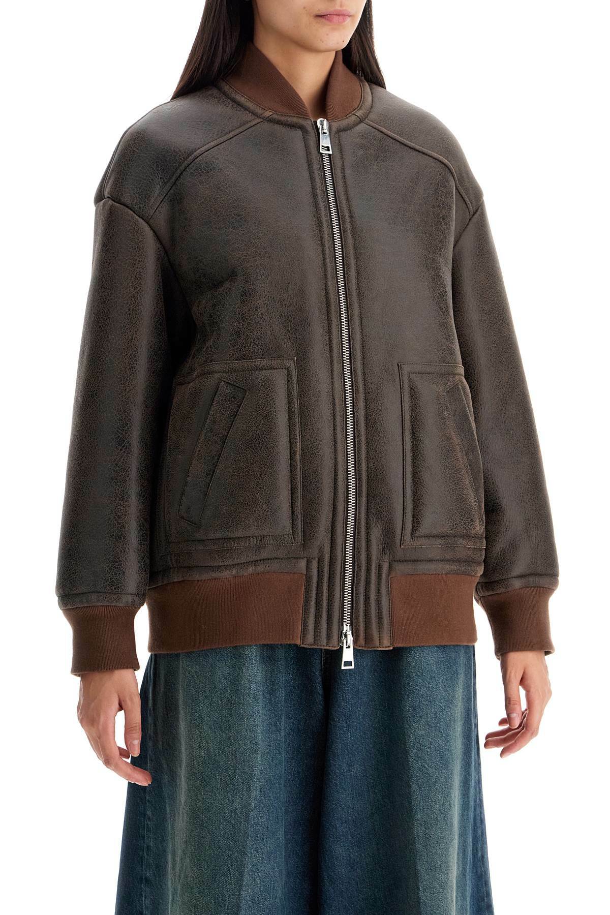 BLANCHA shearling bomber jacket Brown