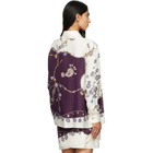 Versace Purple & White Printed Silk Twill Shirt
