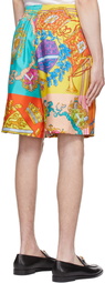 Versace Multicolor Silk Shorts