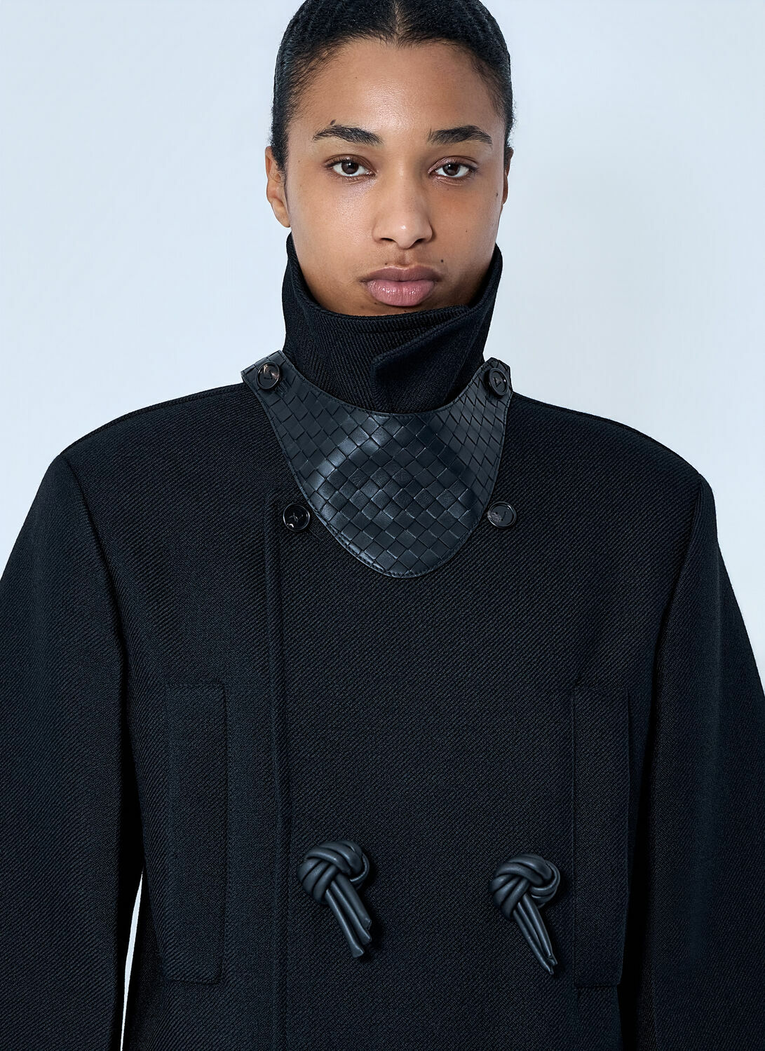 Bottega Veneta Double-Breasted Coat with Knot Details