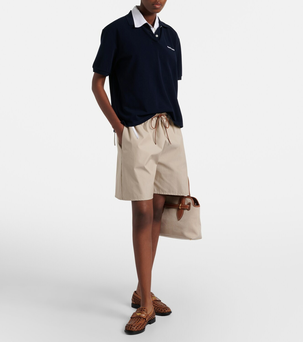 Miu Miu Woven leather penny loafers