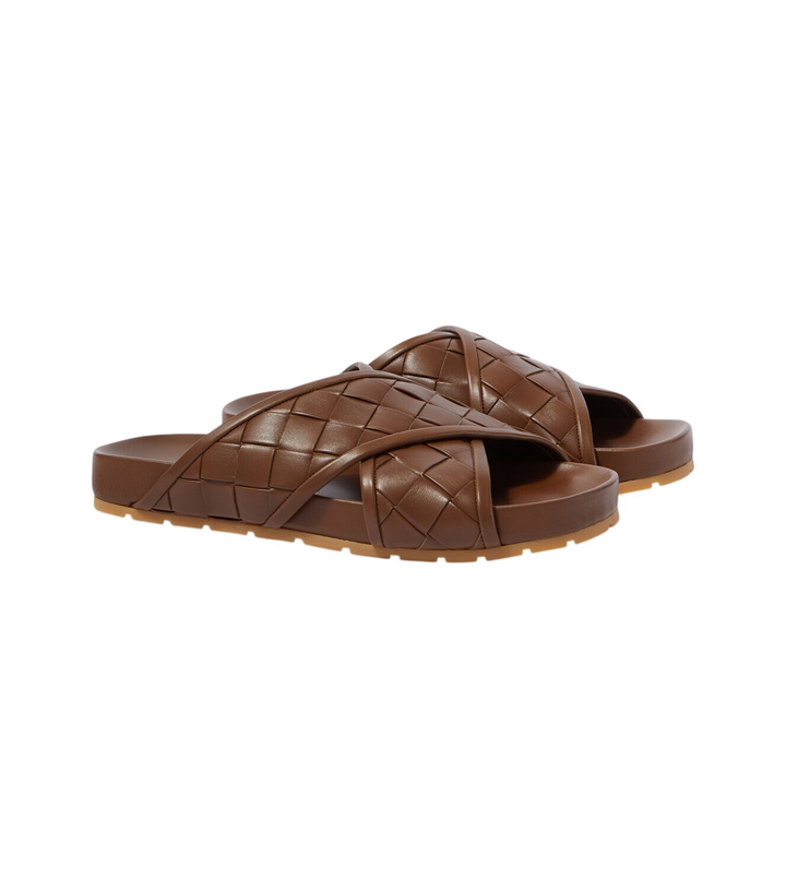 Photo: Bottega Veneta Tarik Intrecciato leather sandals