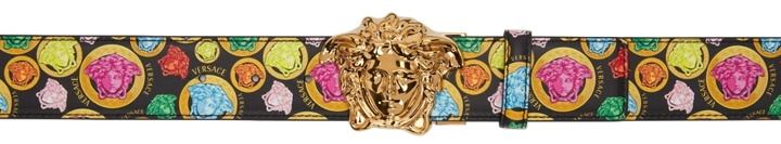 Photo: Versace Reversible Black & Multicolor 'La Medusa' Belt