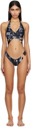 Louisa Ballou Gray Starburst One-Piece Swimsuit