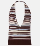 Aya Muse Knitted striped halterneck top