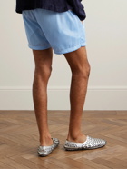 SECOND / LAYER - Straight-Leg Mesh Drawstring Shorts - Blue