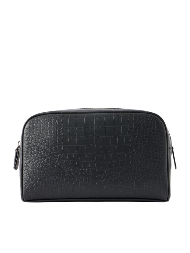 Photo: George Cleverley - Croc-Effect Leather Wash Bag - Black