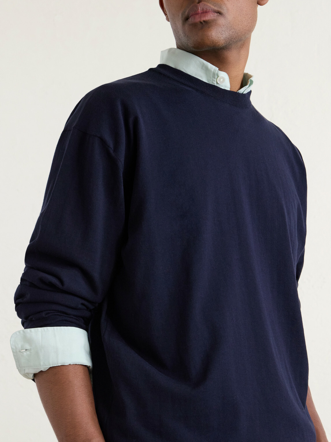 Auralee - Luster Knitted T-Shirt - Blue