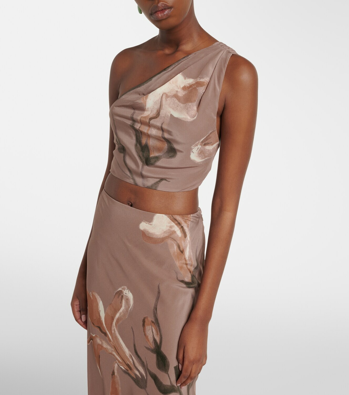 SIR Azaliea floral silk crop top