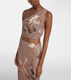 SIR Azaliea floral silk crop top