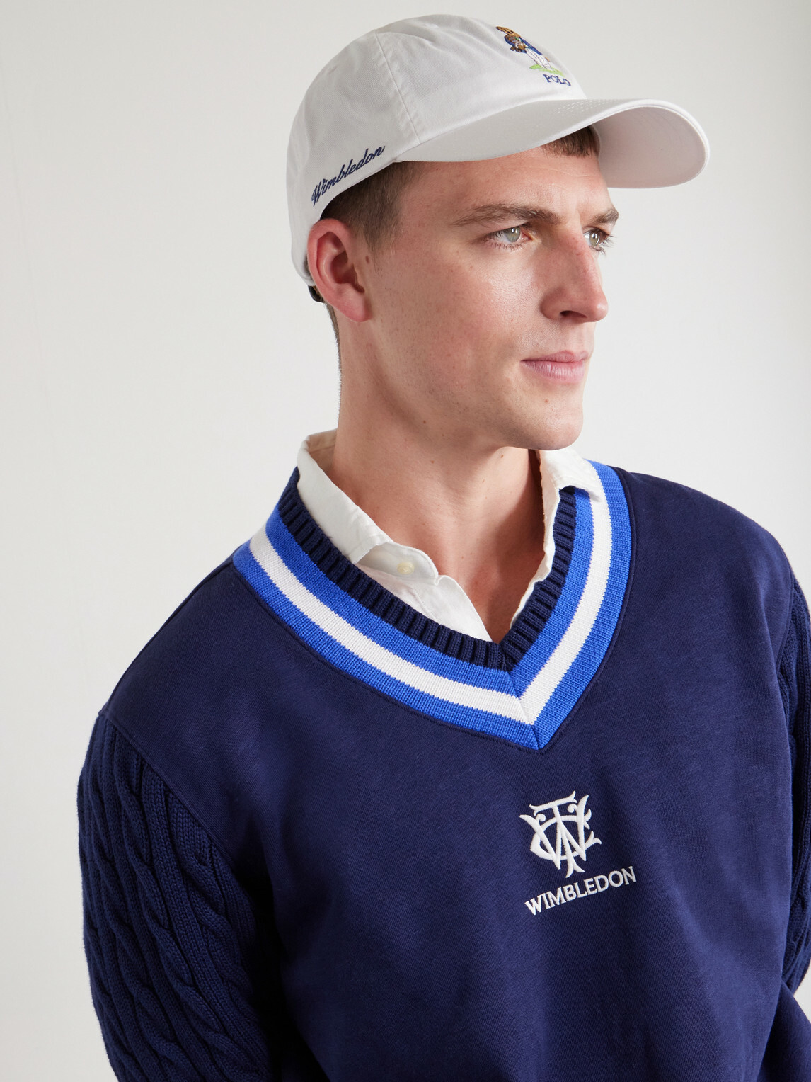 Polo Ralph Lauren - Wimbledon Logo-Embroidered Leather-Trimmed Cotton-Twill Baseball Cap