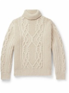 A Kind Of Guise - Theo Cable-Knit Merino Wool Rollneck Sweater - White