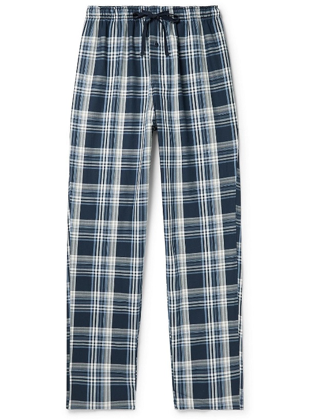 Photo: Schiesser - Checked Cotton Pyjama Trousers - Blue