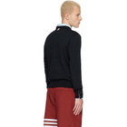 Thom Browne Navy Ottoman Milano Stitch 4-Bar Bomber Sweater