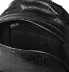 SAINT LAURENT - City Croc-Effect Leather Backpack - Black