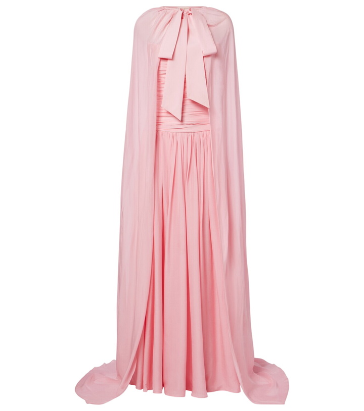 Photo: Là Fuori Petal Pink draped caped gown