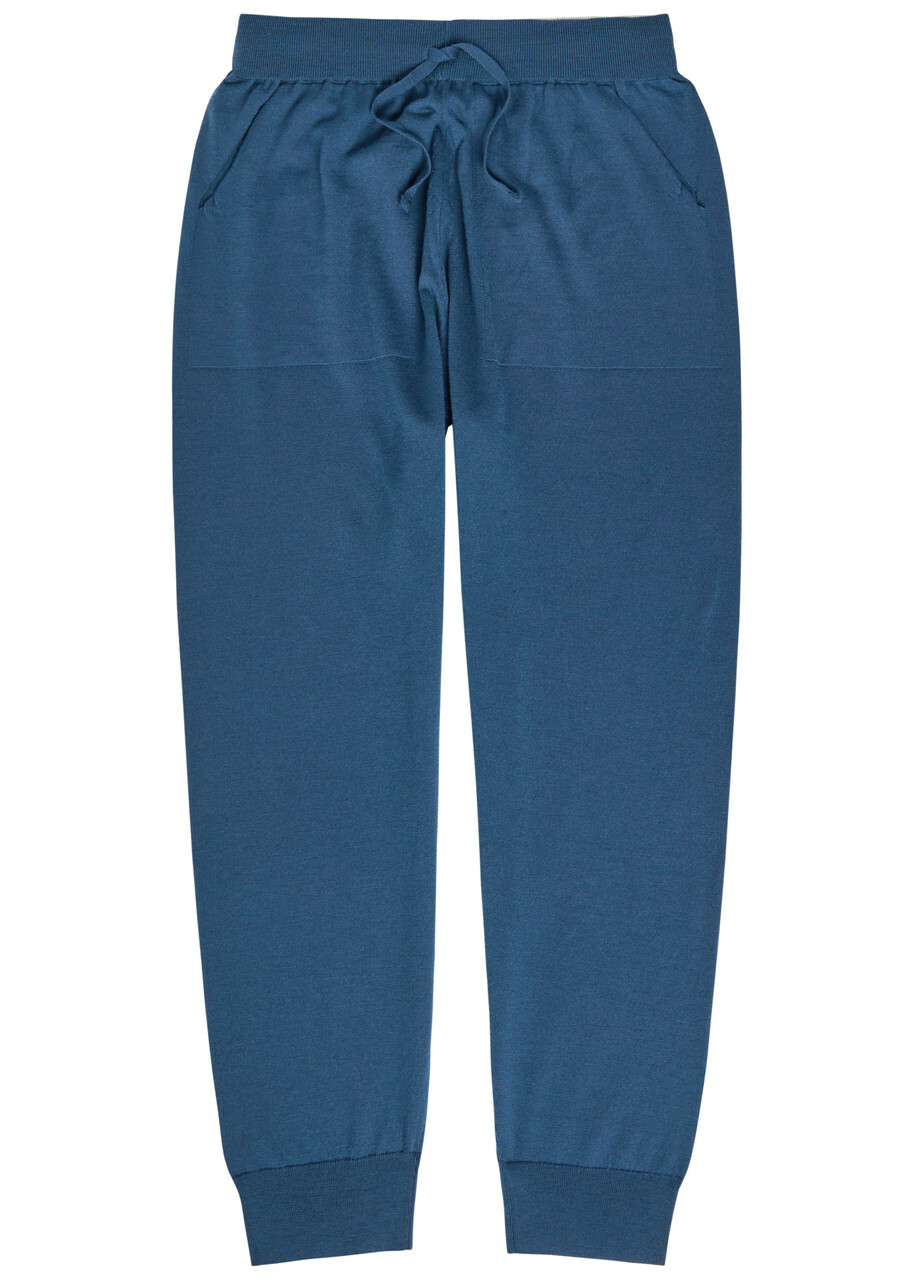 John Smedley Henning Merino Wool Sweatpants Blue