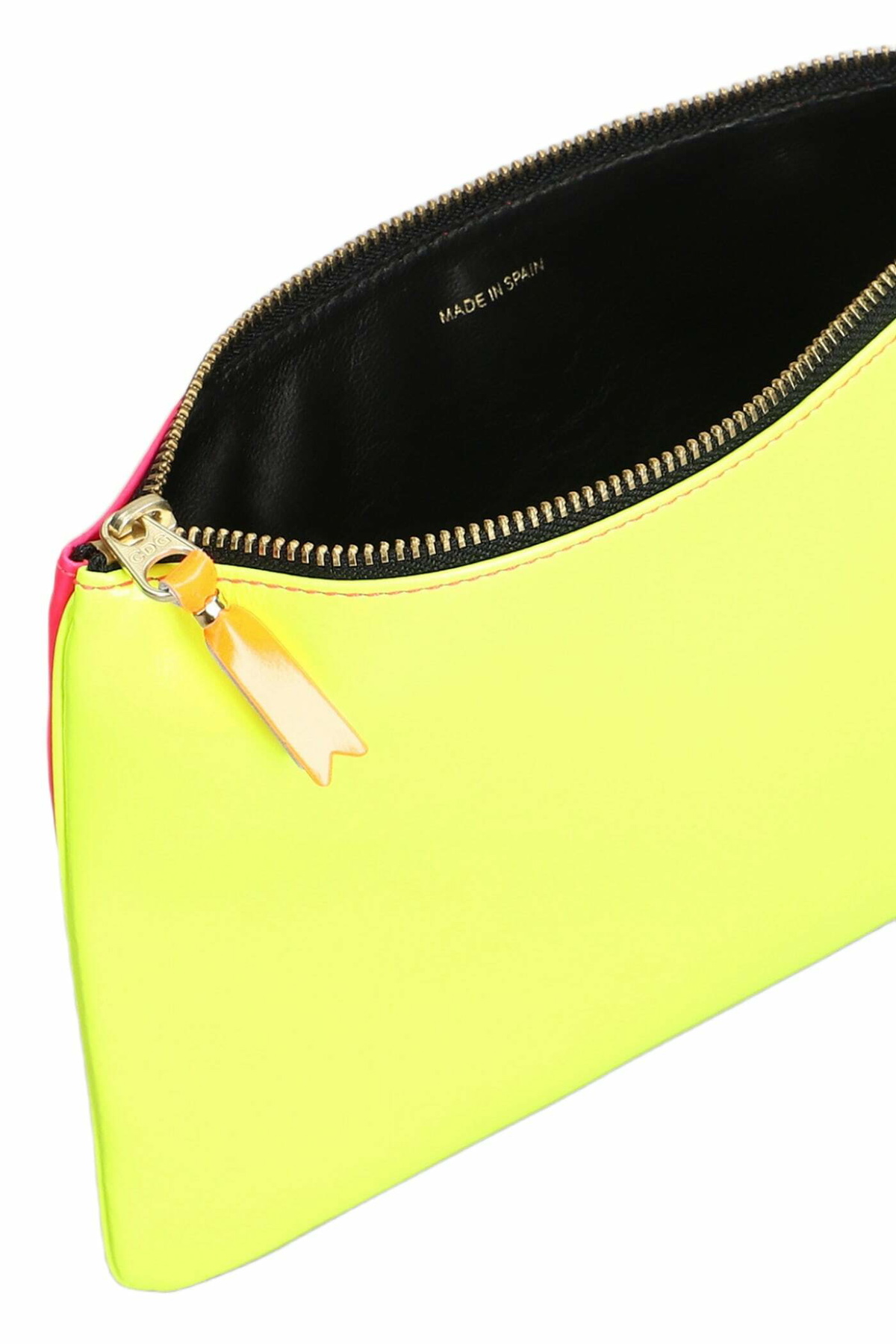 Comme des Garçons Wallet Clutch In Rose-pink Leather