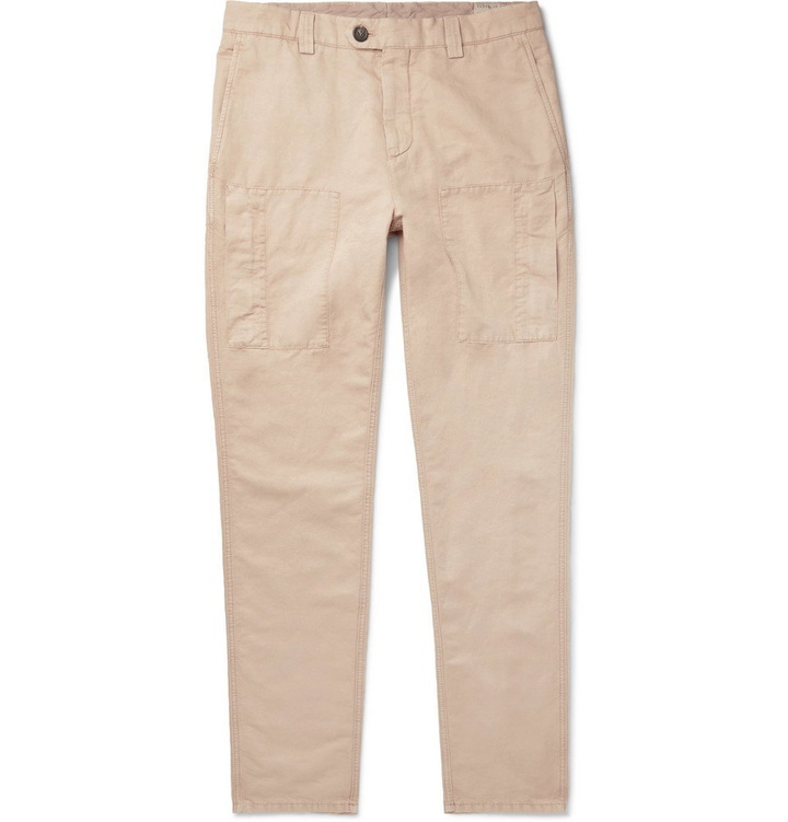 Photo: Brunello Cucinelli - Linen and Cotton-Blend Trousers - Sand