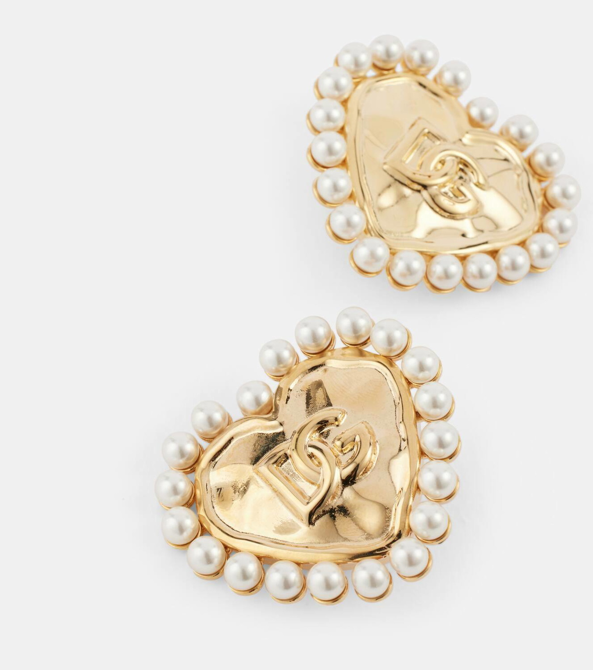 Dolce&Gabbana DG faux pearl gold-plated clip-on earrings