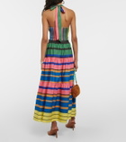 Staud Kai striped halterneck cotton top