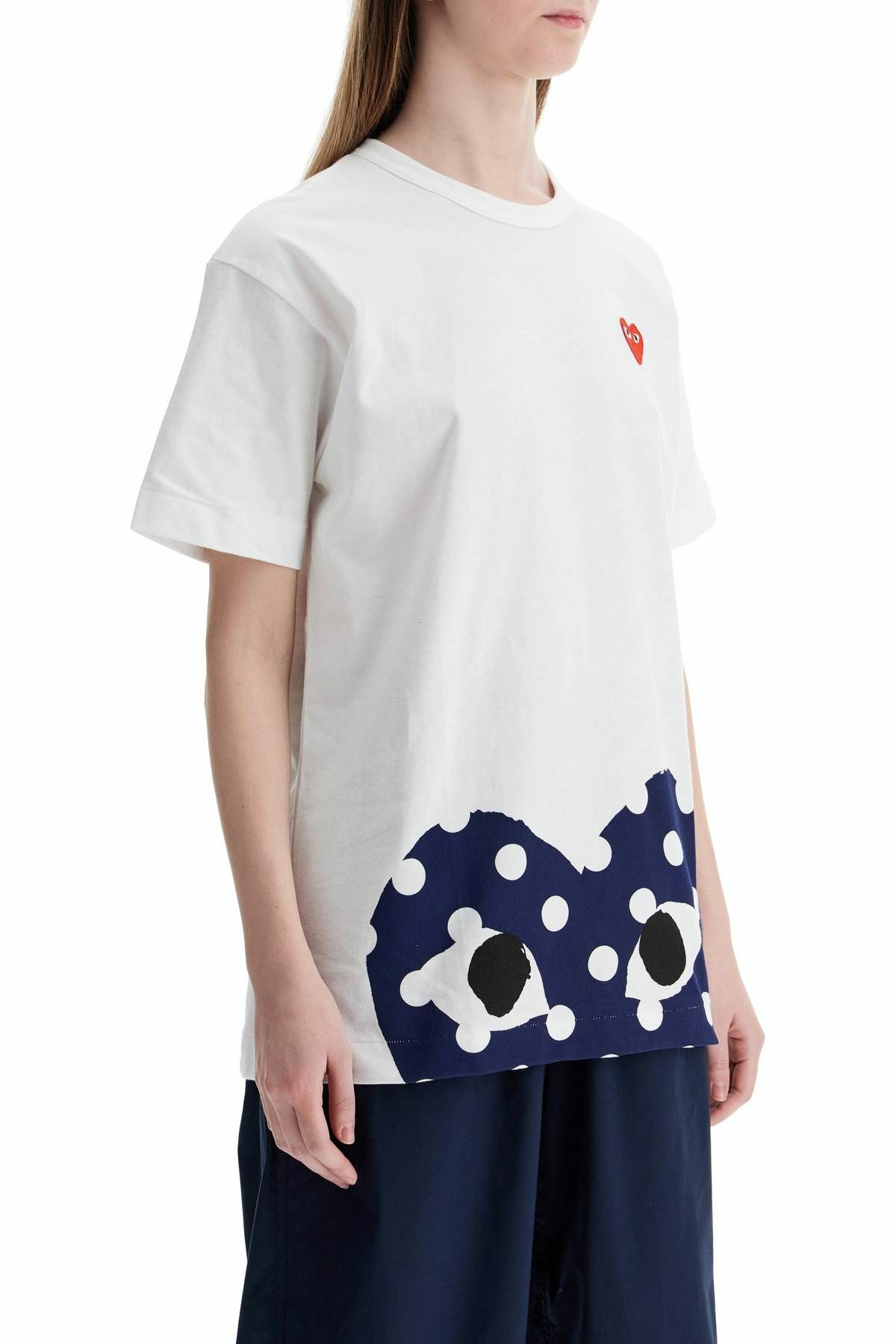 COMME DES GARCONS PLAY t-shirt in cotone bianco con cuore rosso unisex White