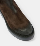 Miu Miu Logo suede ankle boots