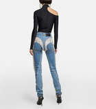 Mugler - Spiral tassel-trimmed skinny jeans