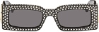 Gucci Black Crystal-Cut Sunglasses