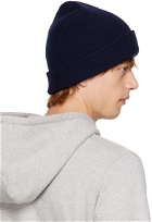 NORSE PROJECTS Navy Rolled Brim Beanie