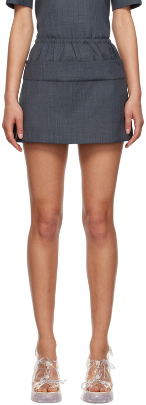 Photo: Shushu/Tong SSENSE Work Capsule – Gray Double Layer Miniskirt