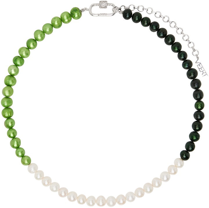 Photo: VEERT Multicolor 'The Chunk Multi Green Freshwater Pearl' Necklace