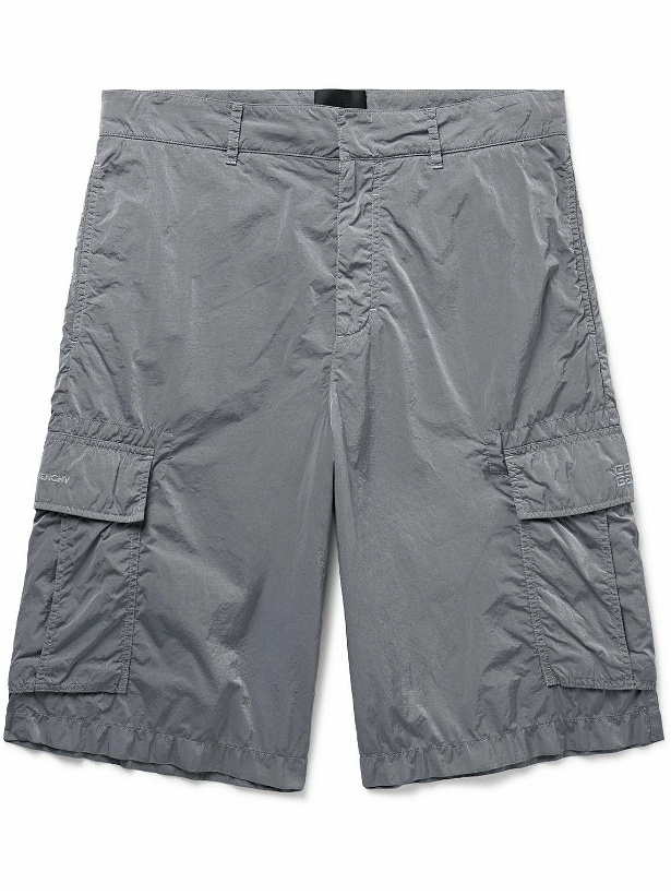 Photo: Givenchy - Straight-Leg Reflective Shell Cargo Shorts - Gray