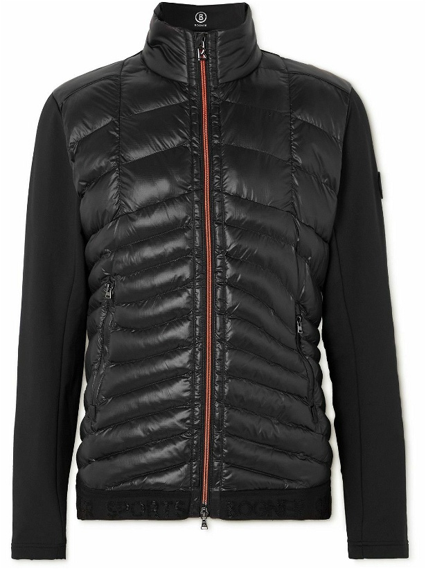Photo: Bogner - Kirian Logo-Embossed Shell-Panelled Quilted Down Stretch-Jersey Ski Jacket - Black