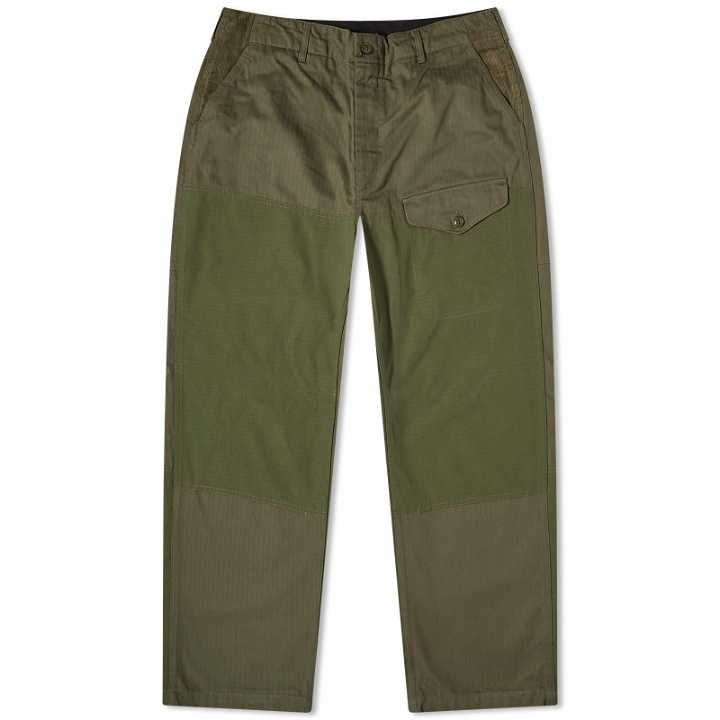 Photo: Engineered Garments Men's Field Pant in Olive Herringbone Twill