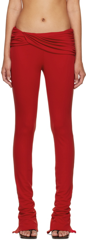 Photo: Blumarine Red Draped Leggings